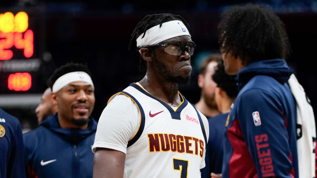 Reggie Jackson reacts during a game against the Clippers